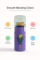 Whimsical Matilda Girl Color Pencils Box