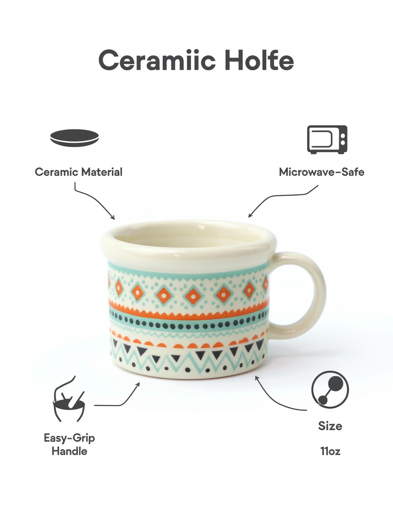 Bohemian Tribal Spirit Ceramic Cup | Gift for Art Lovers