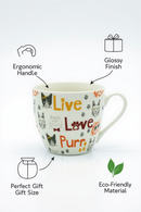 Feline Bliss: Live, Love, Purr Ceramic Mug | Gift for Cat Lovers