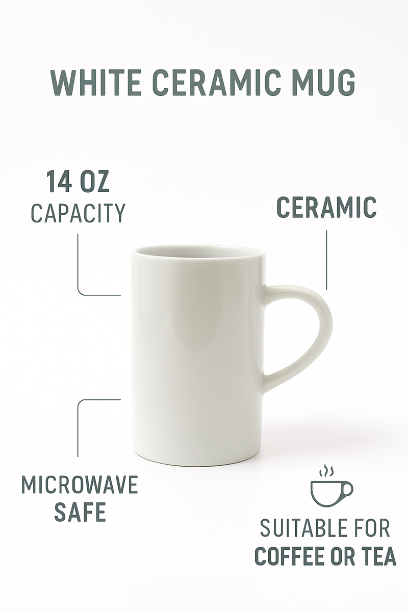 Classic White Serenity Long Mug