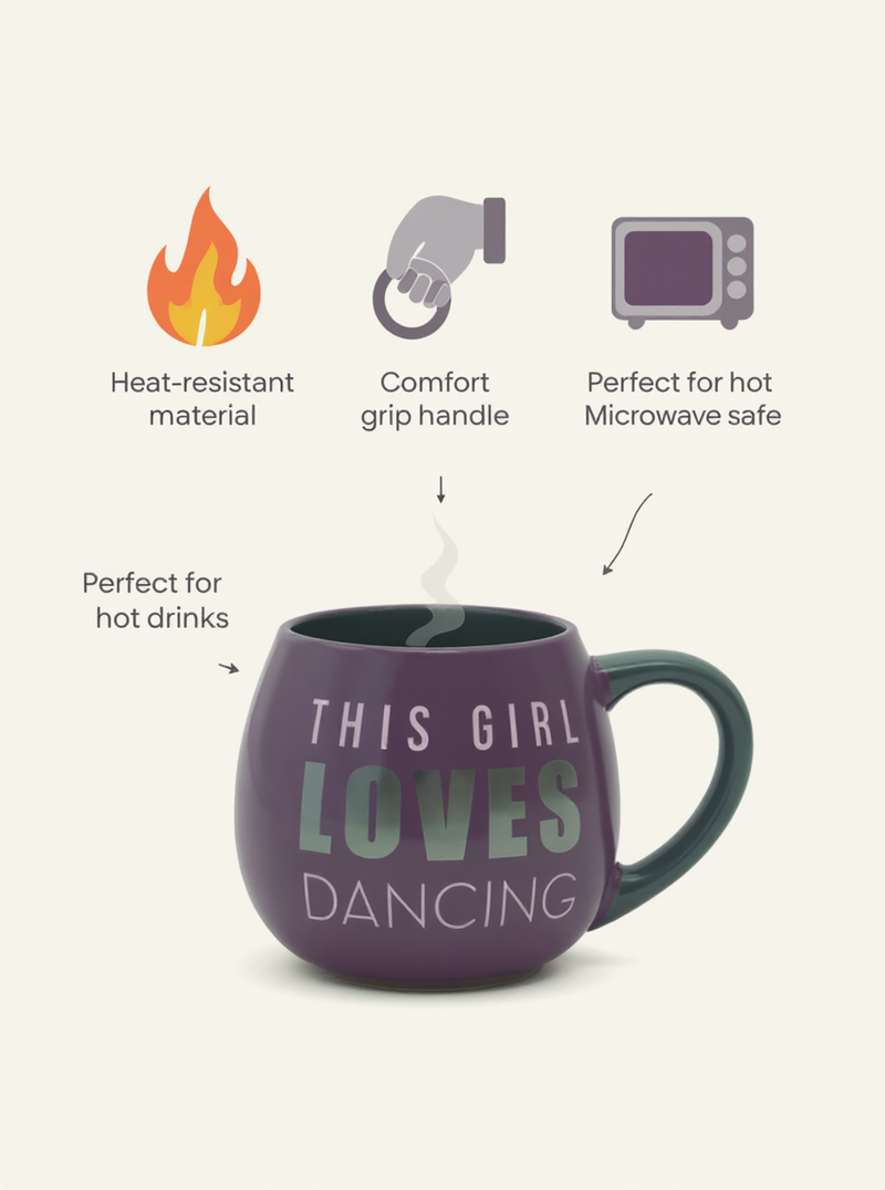 This Girl Loves Dancing Purple Ceramic Mug | Gift for Dance Enthusiasts