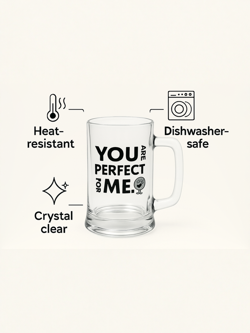 Little Miss 'You Are Perfect For Me!' Sweetheart Glass Mug