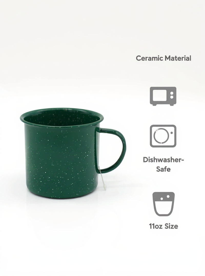 Rustic Green Speckled Wilderness Mug