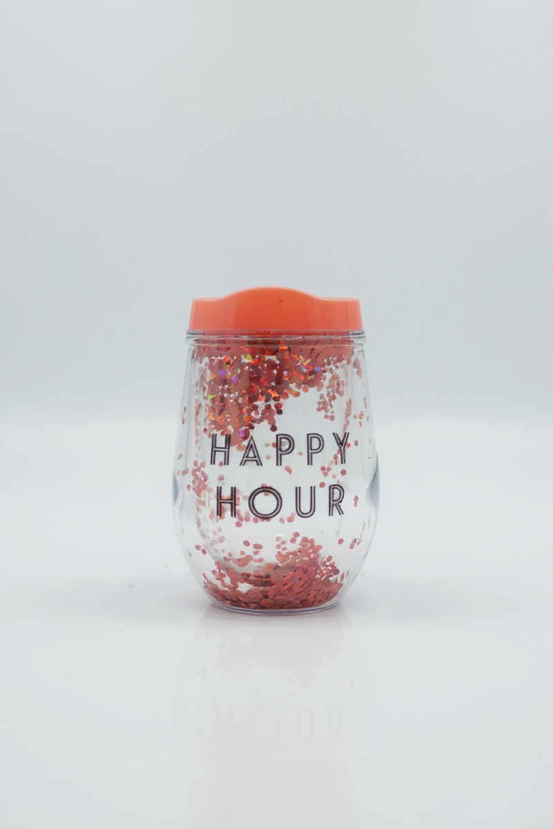 Glitter Sparkle Tumbler with Coral Lid