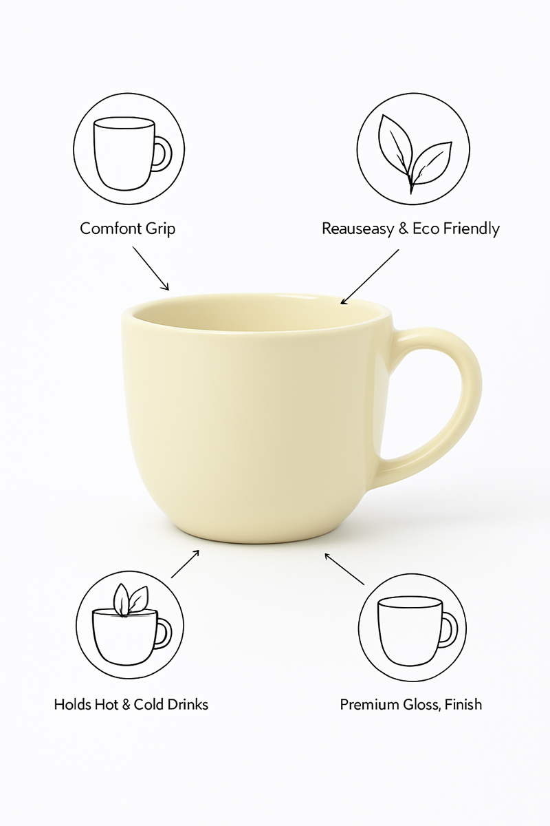 Timeless Off-White Ceramic Mug | Gift for Everyday Elegance