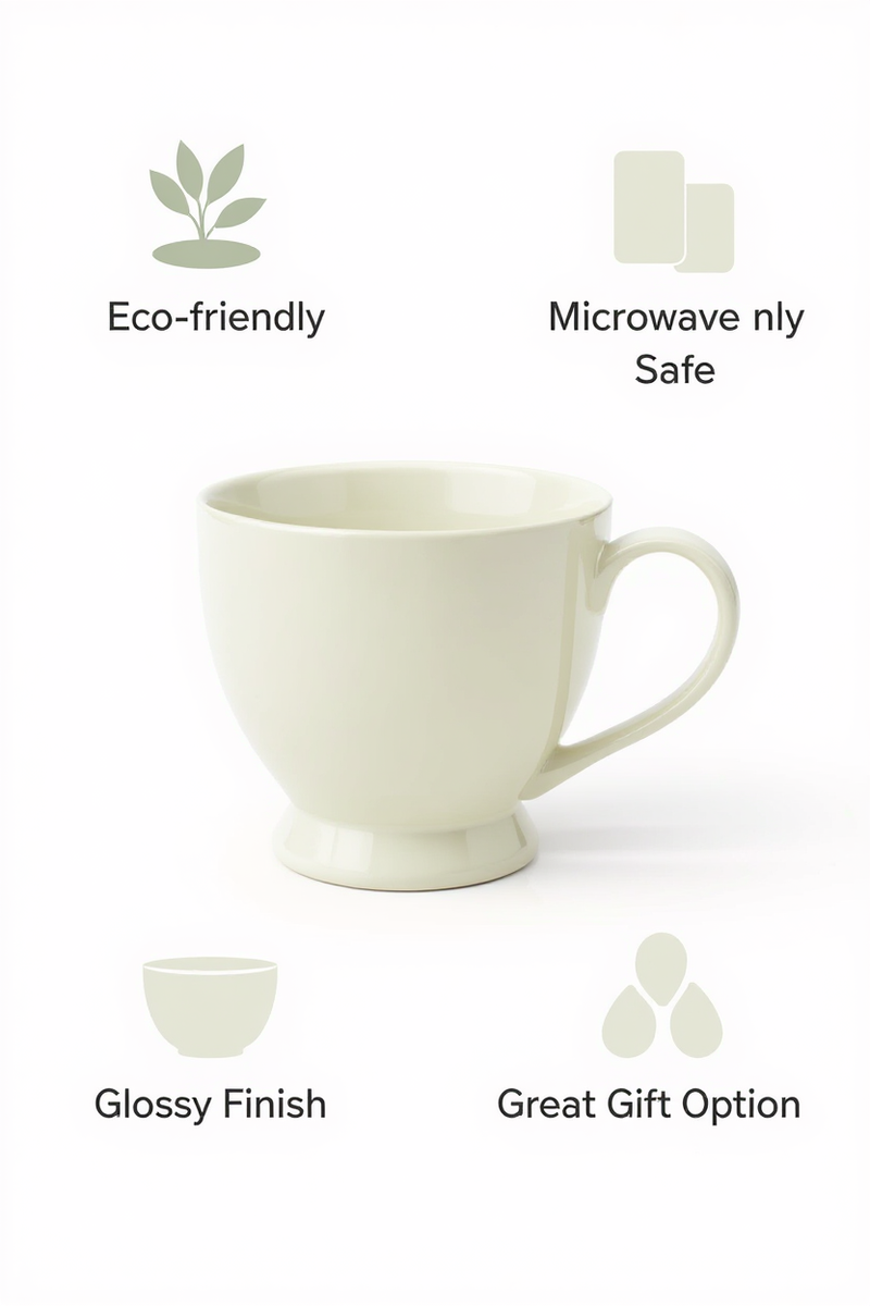 Pure White Classic Ceramic Mug | Gift for Everyday Simplicity