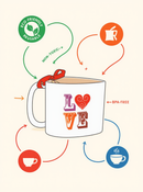 Angled 'LOVE' Heart Harmony Mug with Ribbon