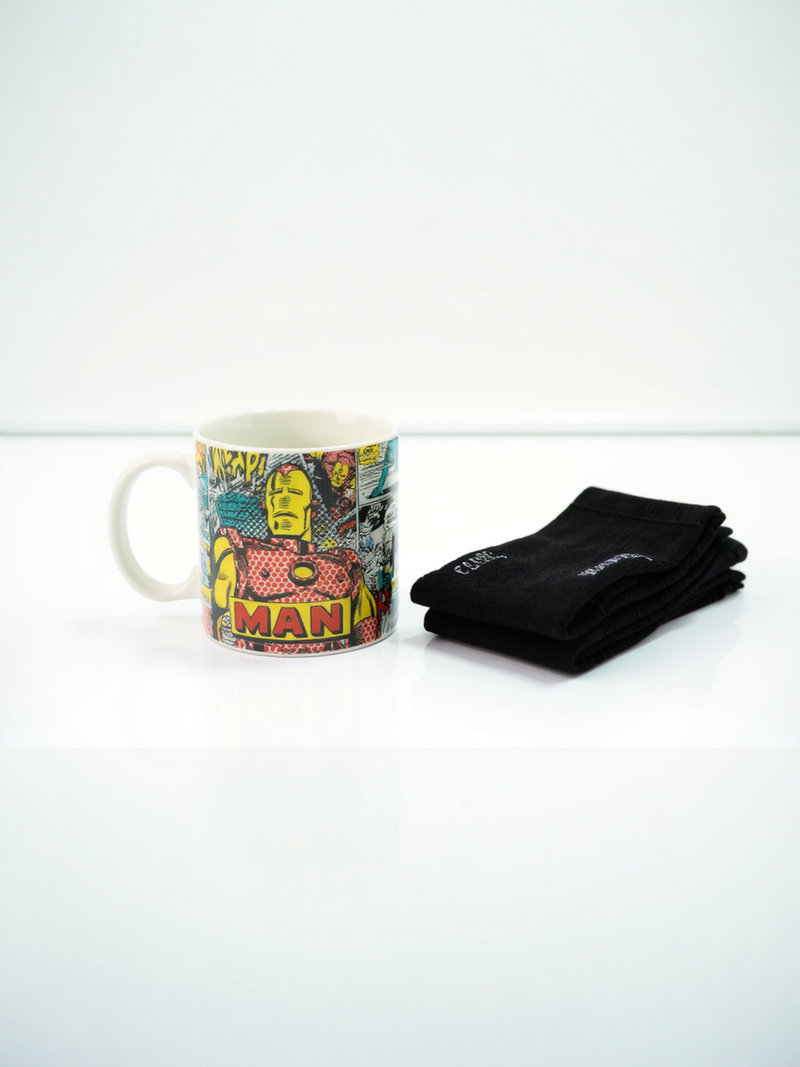 Iron Man Comic Book Hero Mug and Socks Set