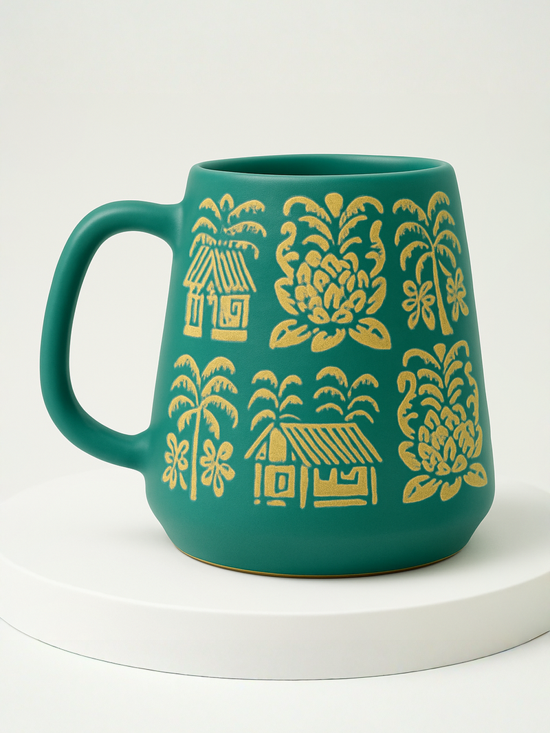 Tropical Teal and Gold Oasis Mug