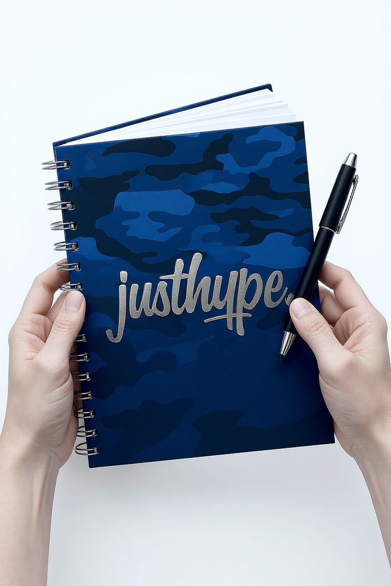 Just Hype Navy Blue Sleek Notebook
