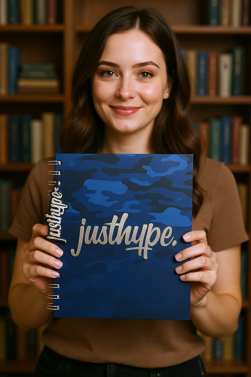 Just Hype Navy Blue Sleek Notebook