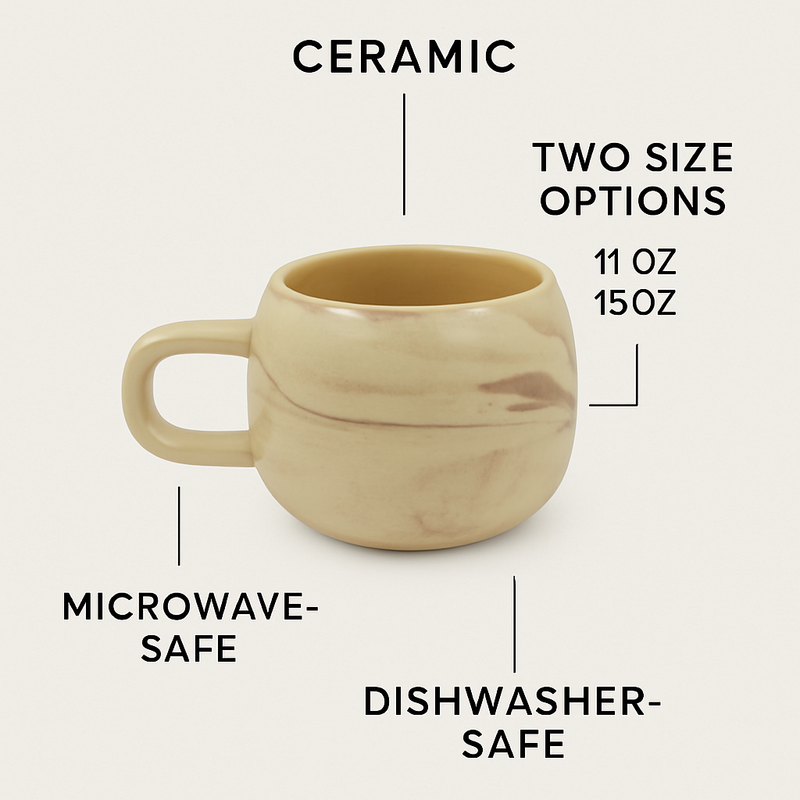 Marbled Beige Serenity Coffee Cup | Gift for Coffee Lovers