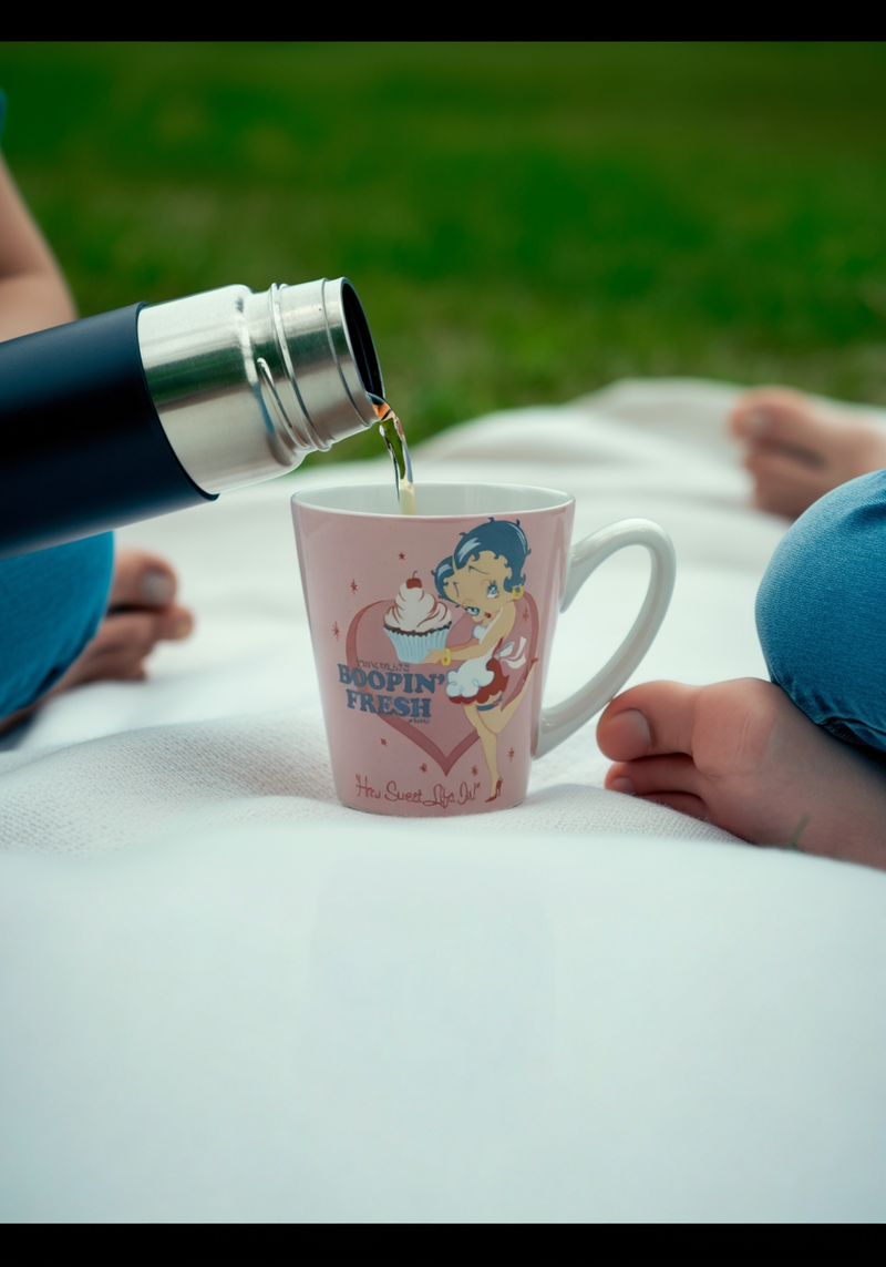 Betty Boop Pink Ceramic Mug –Retro with Cupcake Art | Gift