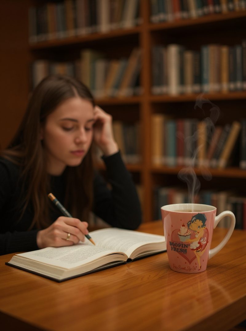 Betty Boop Pink Ceramic Mug –Retro with Cupcake Art | Gift
