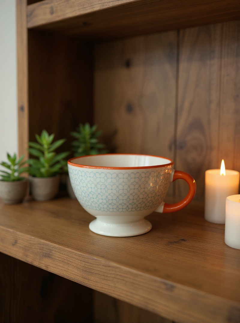Pedestal Citrus Elegance Teacup | Gift for Tea Enthusiasts