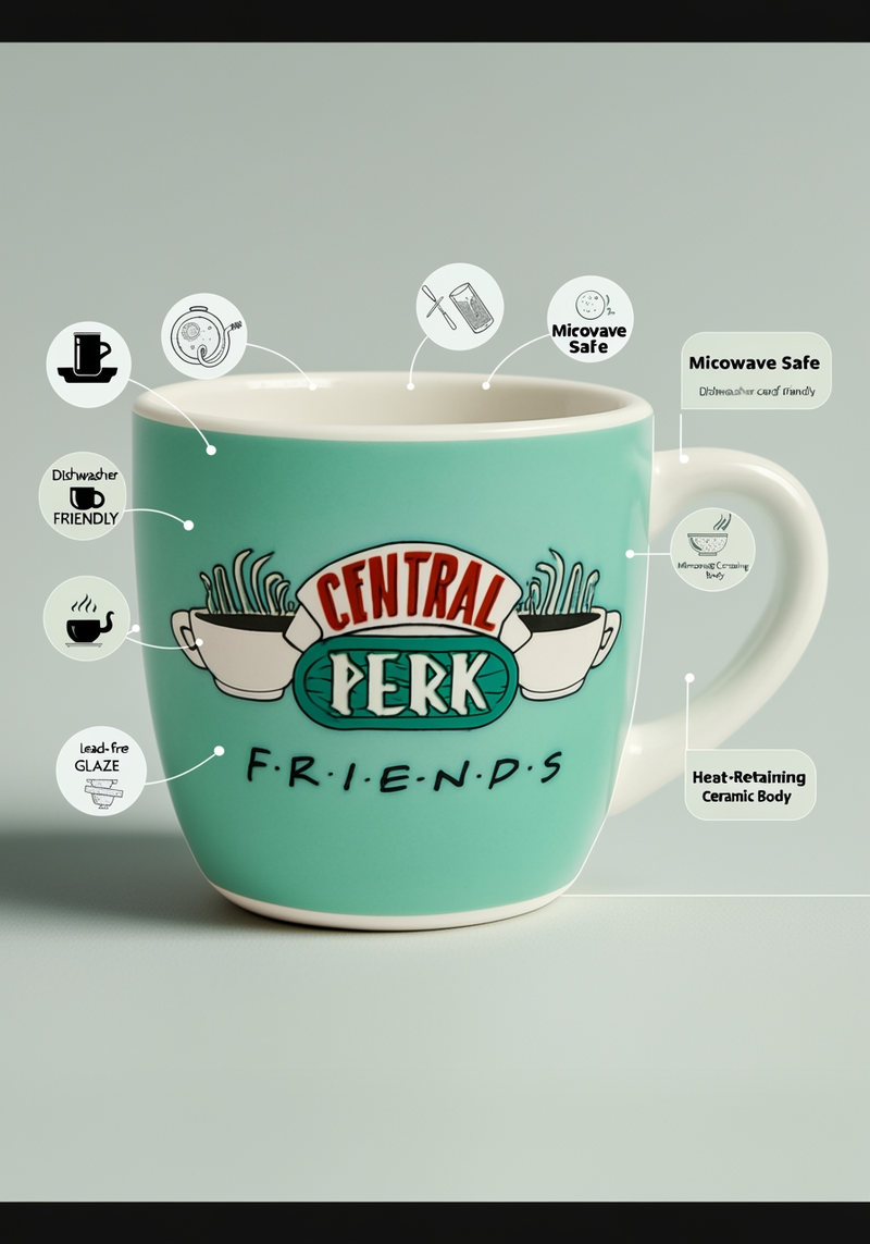 Friends Central Perk Signature Brew Ceramic Mug | Gift for Friends Fans
