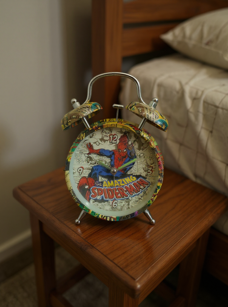 Marvel Comic Spider-Man Twin Bell Alarm Clock – Vintage Gift