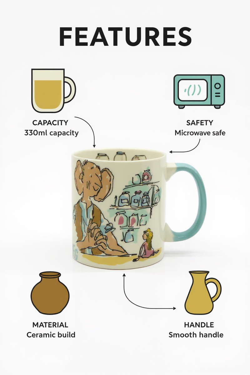 Roald Dahl’s BFG Ceramic Mug | Gift for Roald Dahl Fans&nbsp;