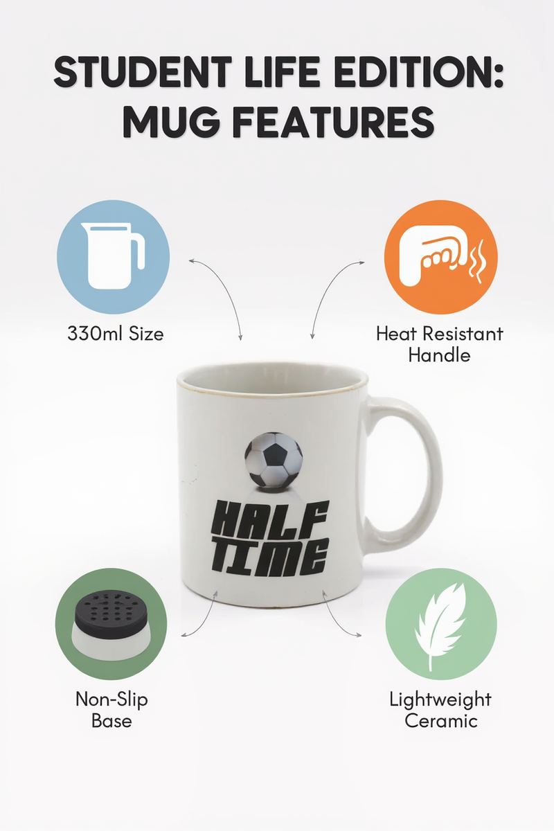 Half Time & Full Time Soccer Mug | Gift for Football Fans