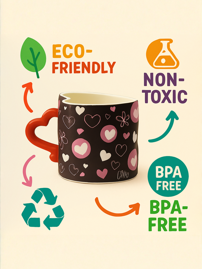 Heart-Handle Floral and Heart Harmony Mug