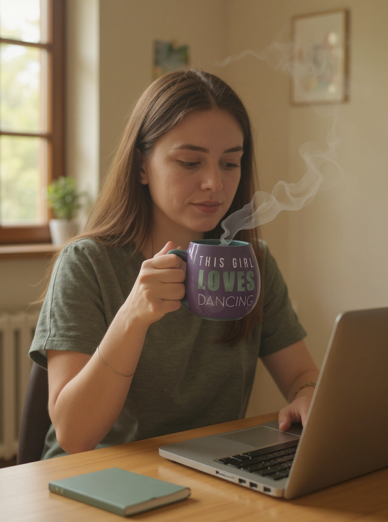 This Girl Loves Dancing Purple Ceramic Mug | Gift for Dance Enthusiasts