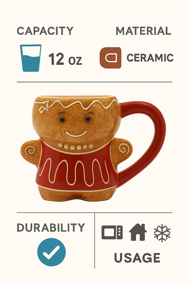 3D Gingerbread Girl Delight Mug