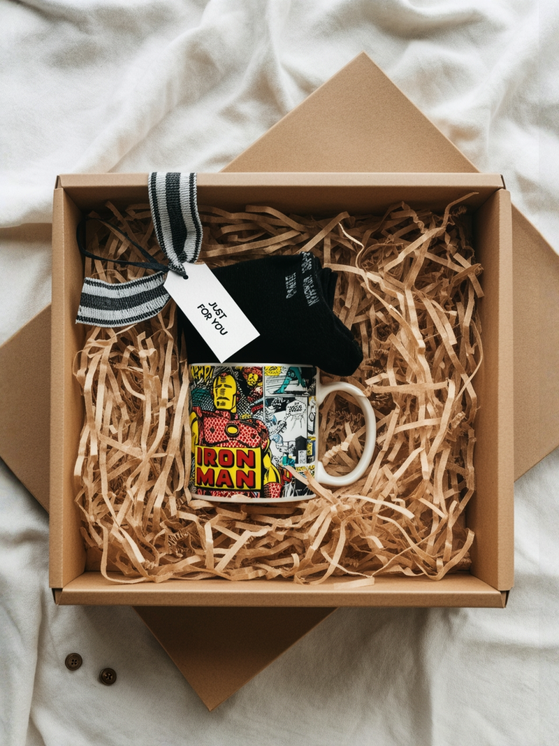 Iron Man Comic Book Hero Mug and Socks Set