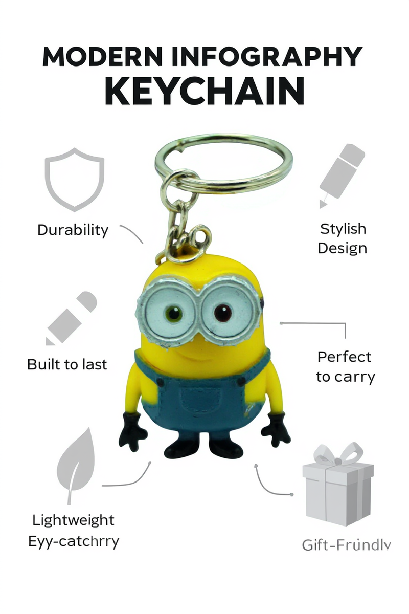 Minion Bob Cheerful Keychain