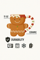 Bowtie Gingerbread Holiday Mug