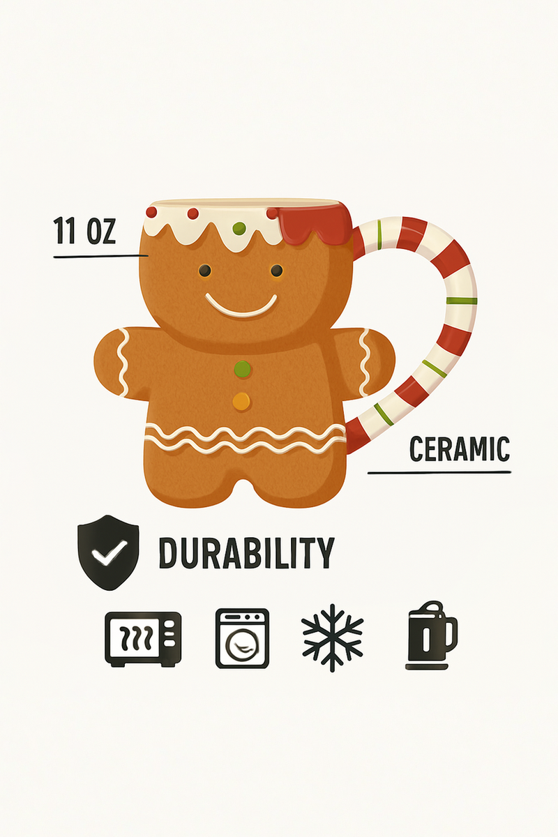 Bowtie Gingerbread Holiday Mug