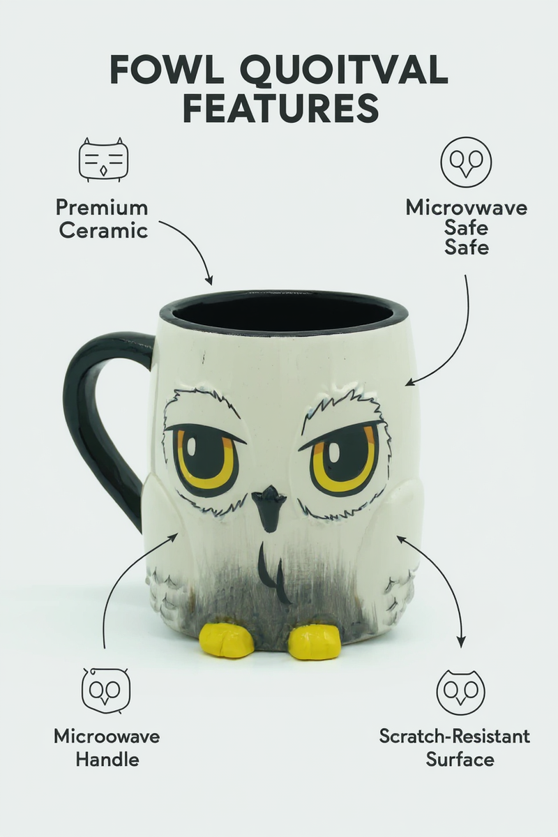 Owl Guardian 3D Ceramic Mug | Gift for Nature Lovers
