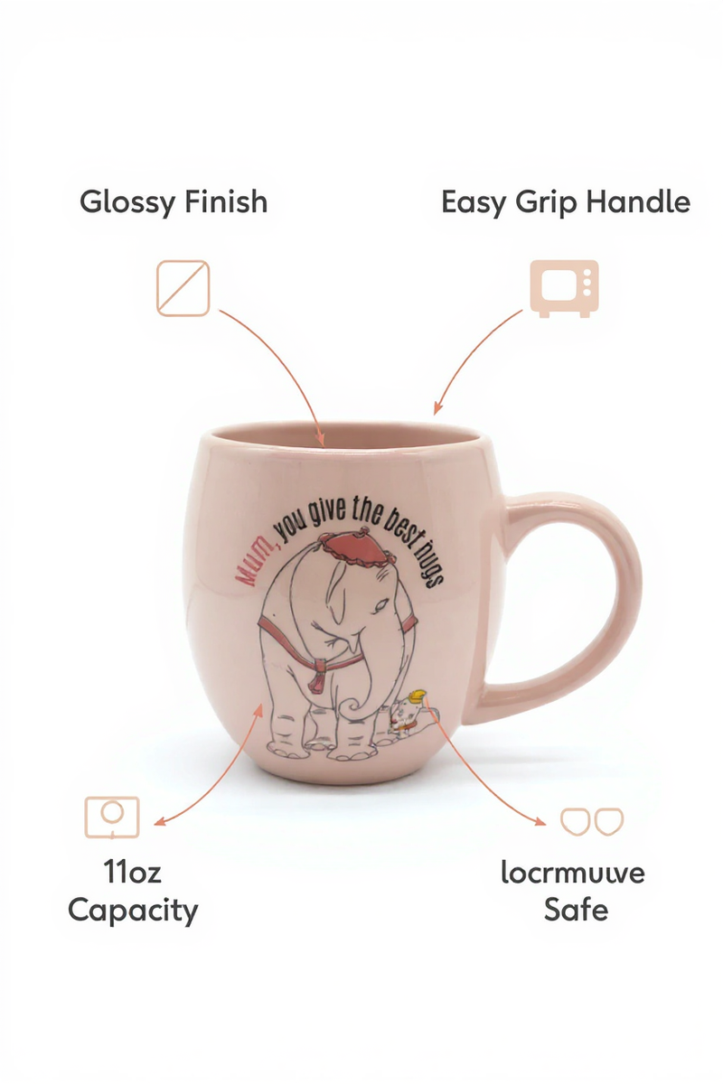 "Best Hugs Mum" Elephant Mug