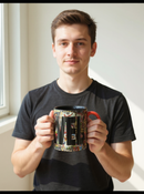 Marvel Icon Black Mug &amp; Red Socks Gift Set | Gift for Marvel Fans