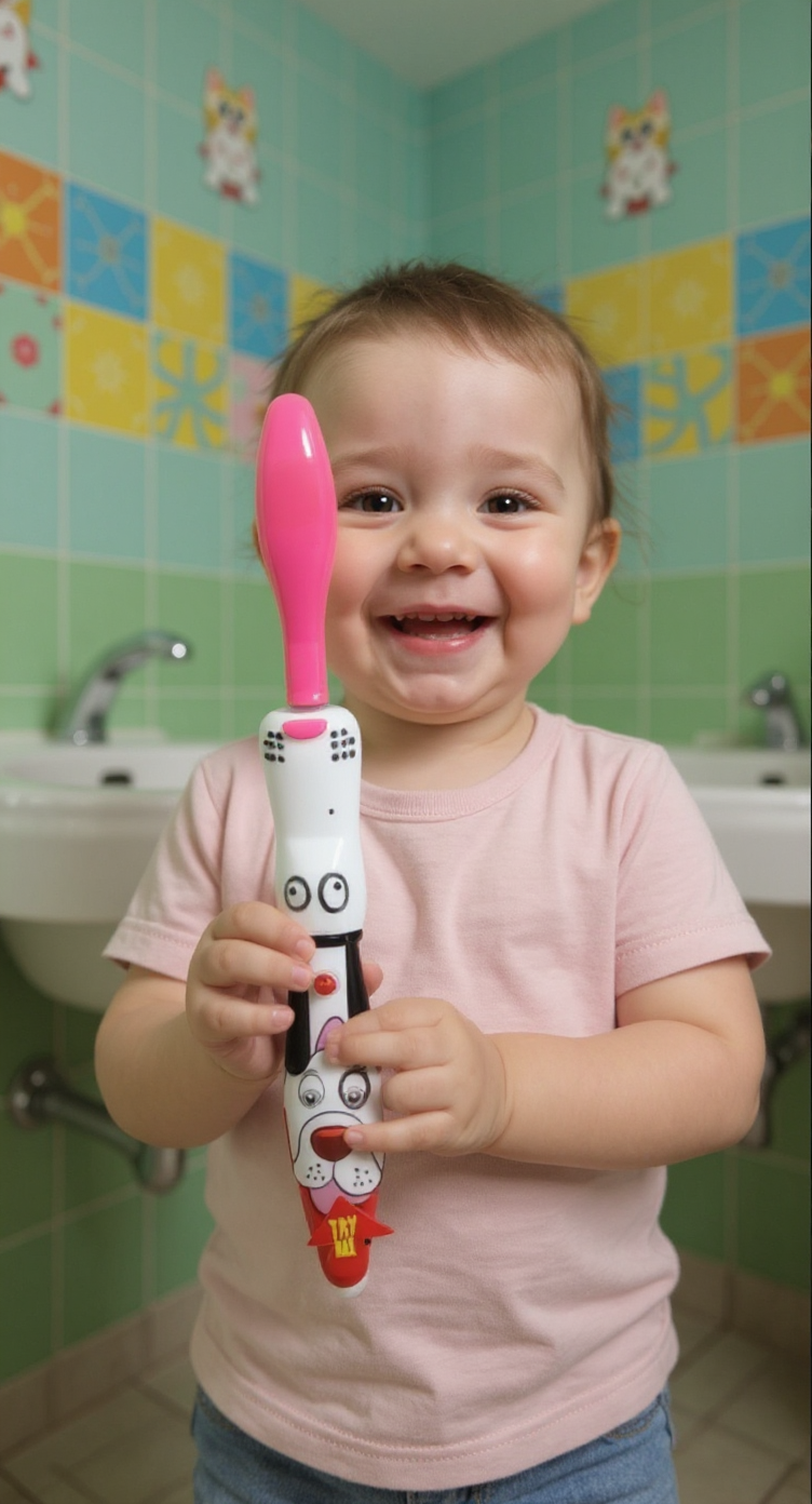 Brush Buddies Talkin Bow Wow Brewster (Dog) Toothbrush-Dark Pink