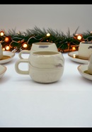 Marbled Beige Serenity Coffee Cup | Gift for Coffee Lovers