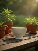 Pedestal Citrus Elegance Teacup | Gift for Tea Enthusiasts