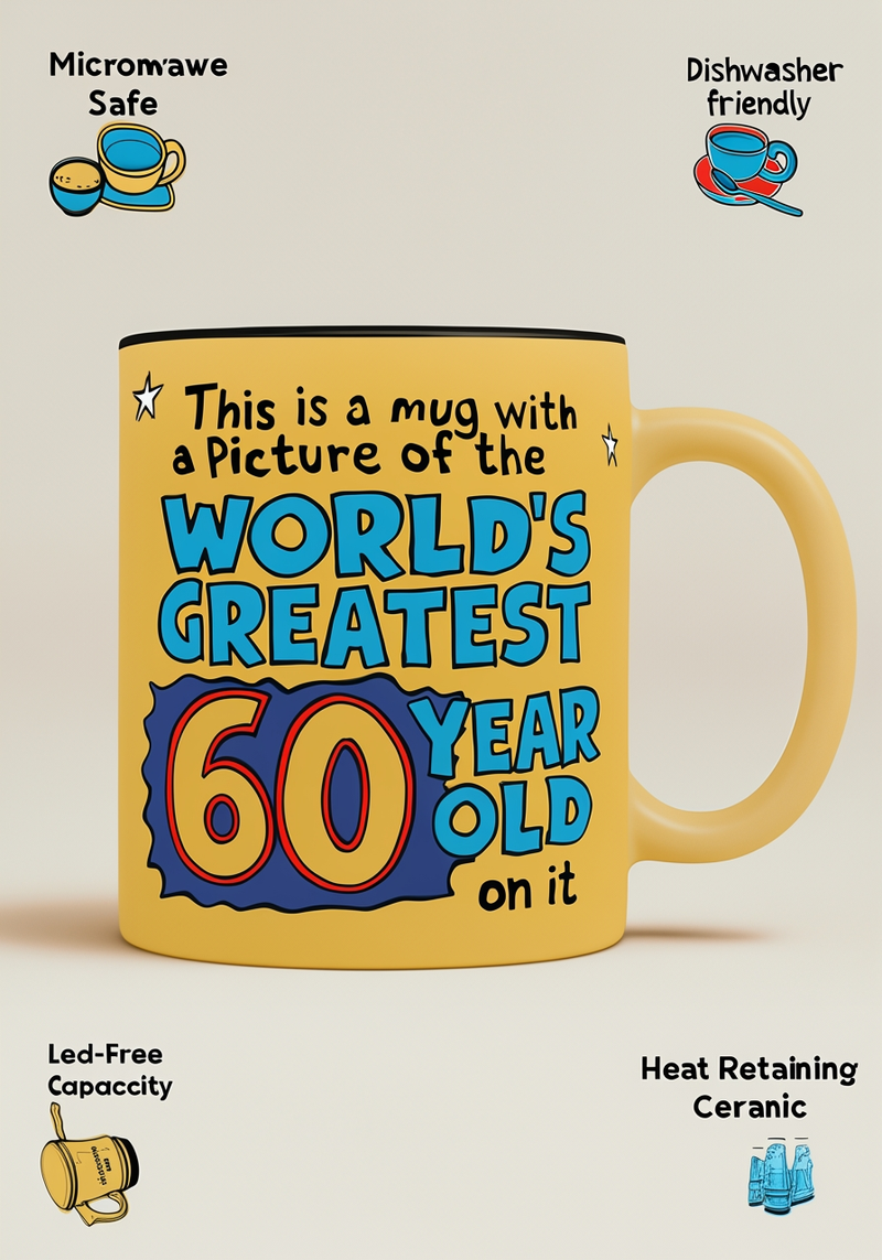 60th Birthday Milestone Custom Photo Ceramic Mug | Gift for Celebrants