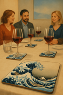 Hokusai's Wave Artistic Coaster Set
