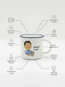 White Harmony Cartoon Man Ceramic Mug | Gift for Culture Enthusiast