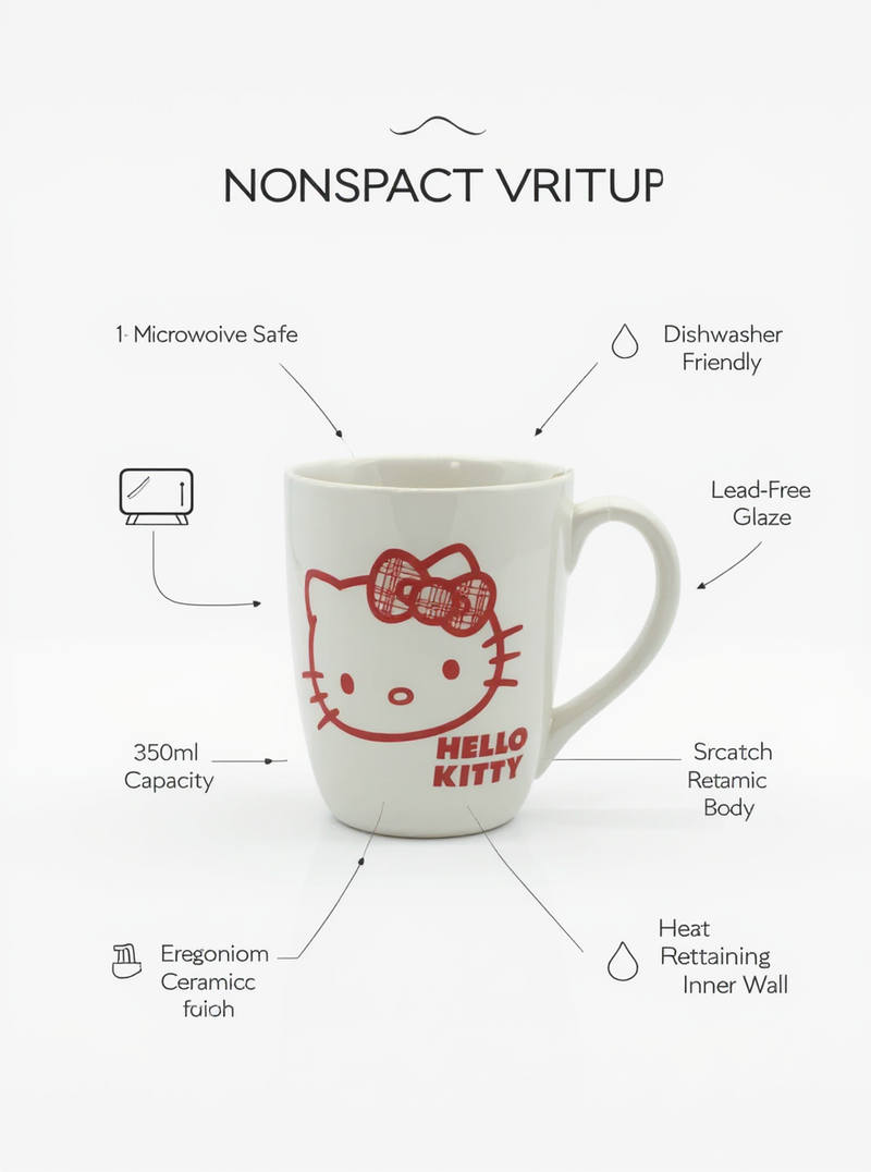 Hello Kitty Bow-tiful Ceramic Mug | Gift for Hello Kitty Fans