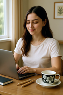 Black and White Lily Elegance Cup and Saucer Set