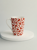 Red and White Heart Pattern Tall Mug