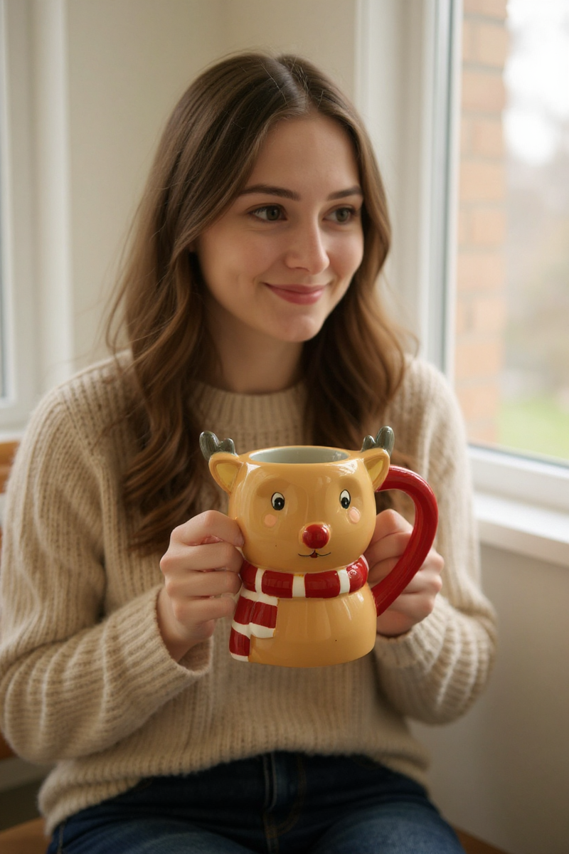 Christmas Reindeer 3D Festive Mug | Gift for Holiday Lovers