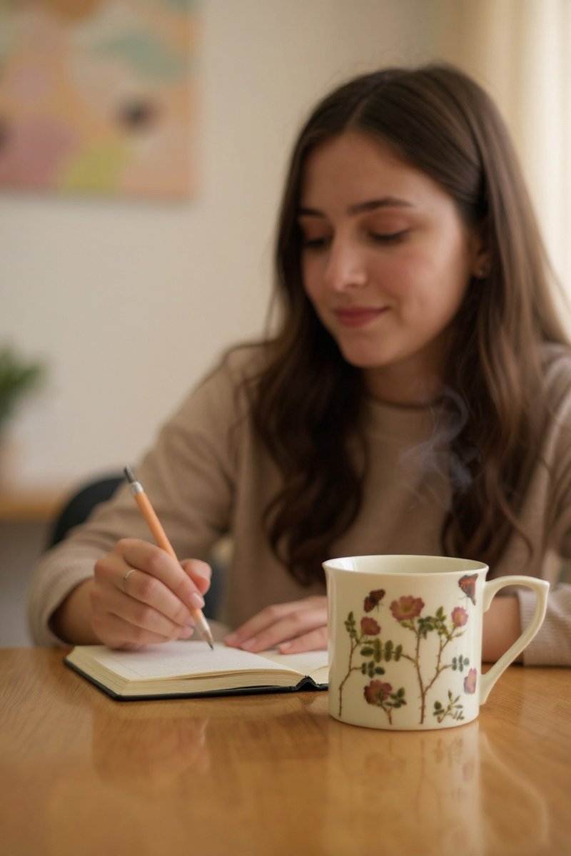 White Floral Blossom Ceramic Mug