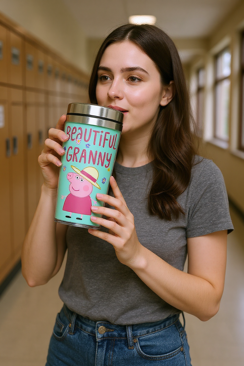 Peppa Pig Beautiful Granny Travel Tumbler | Gift for Peppa Pig Fans