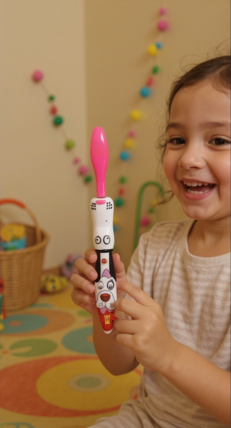 Brush Buddies Talkin Bow Wow Brewster (Dog) Toothbrush-Dark Pink