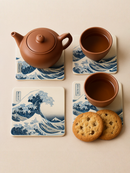 Hokusai's Wave Artistic Coaster Set