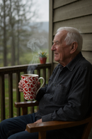 Red and White Heart Pattern Tall Mug