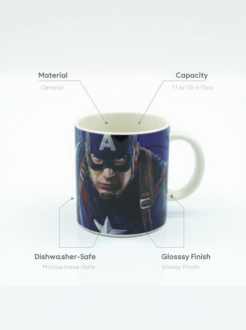 Civil War Sentinel Captain America Ceramic Mug | Gift for Marvel Fans
