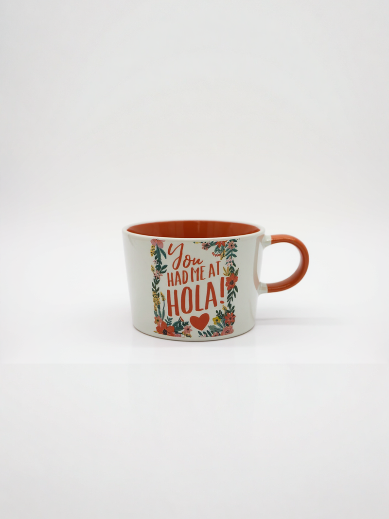 You Had Me at Hola White &amp; Red Ceramic Mug | Gift for Language Lovers&nbsp;